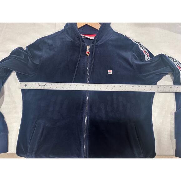 Vtg Velour FILA Track Suit Full Zip Top XL Woman Retro w/LOGO 90s comfortable - Picture 16 of 16